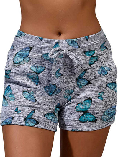 Butterfly Print Beach Shorts