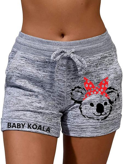 Koala With Bandana Print Casual Shorts