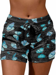 Butterfly Print Beach Shorts