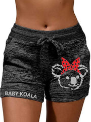 Koala With Bandana Print Casual Shorts