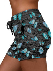 Butterfly Print Beach Shorts