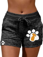 Dog Paw Print Casual Shorts