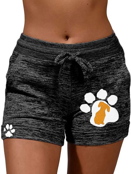 Dog Paw Print Casual Shorts