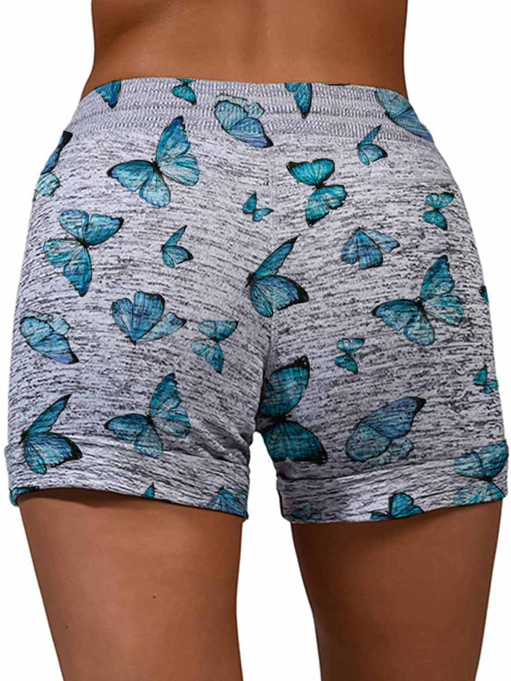 Butterfly Print Beach Shorts