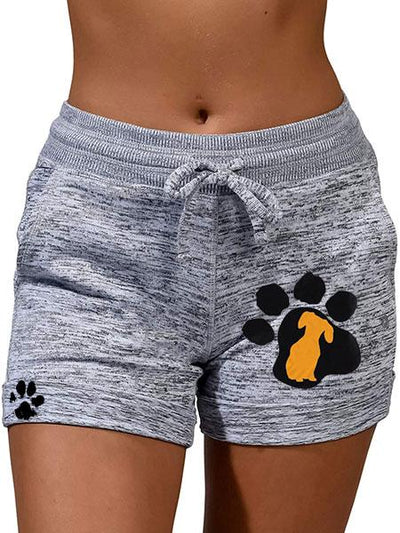 Dog Paw Print Casual Shorts