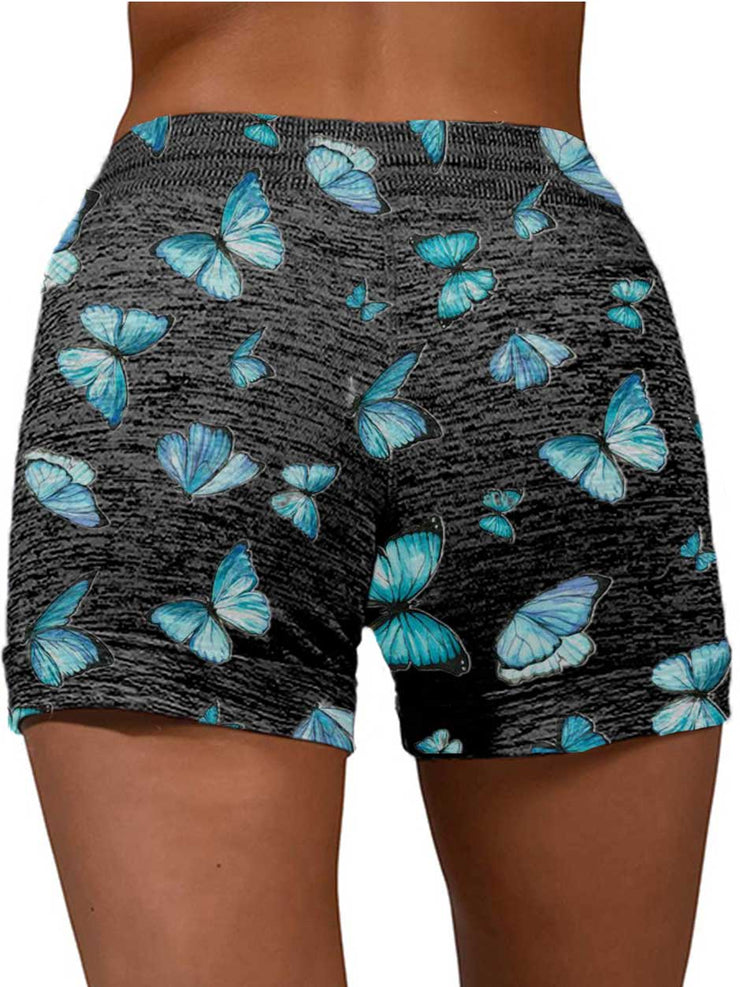 Butterfly Print Beach Shorts